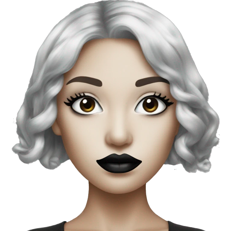 black lipstick silver emoji