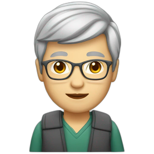 School reunion orientalwith grey hair teacher emoji