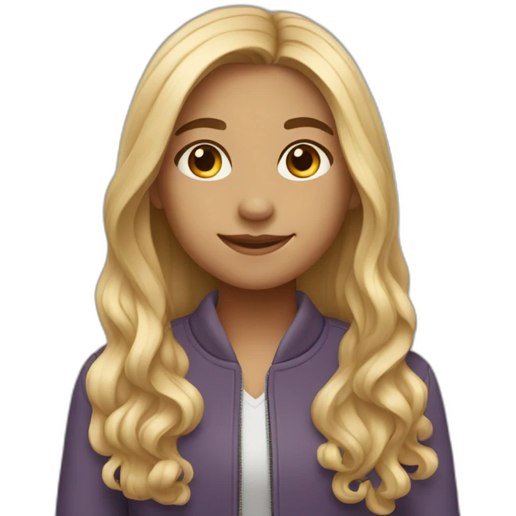 smart and confident girl with light skin and long hair emoji