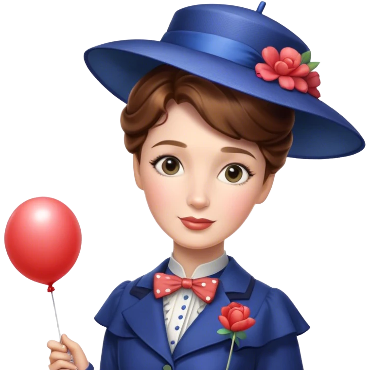 Mary Poppins with ballon emoji