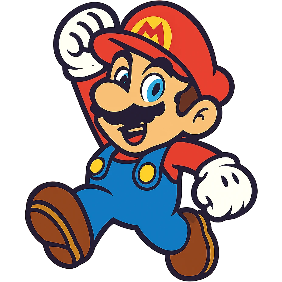 mario character vibrant toon cartoon style emoji