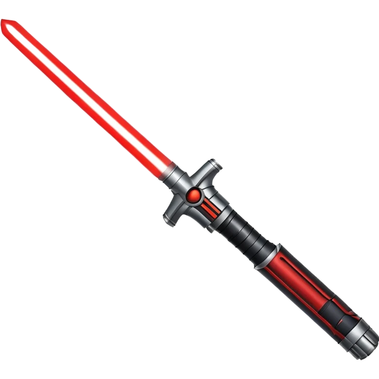 lightsaber with glowing red blade and simple hilt emoji