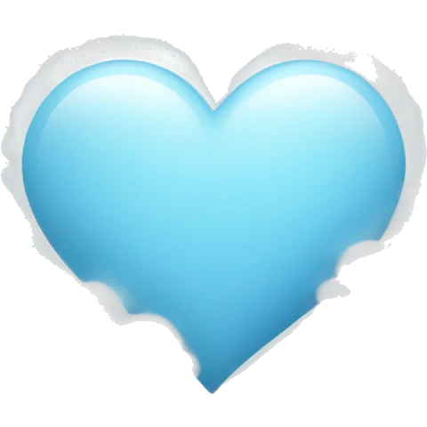 Light blue heart with clouds on the sides emoji