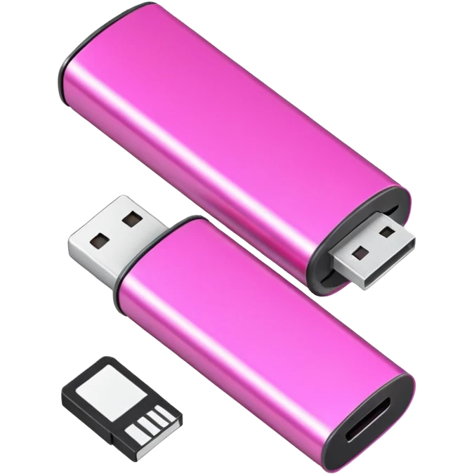 pink falshdrive with a folder behind it emoji