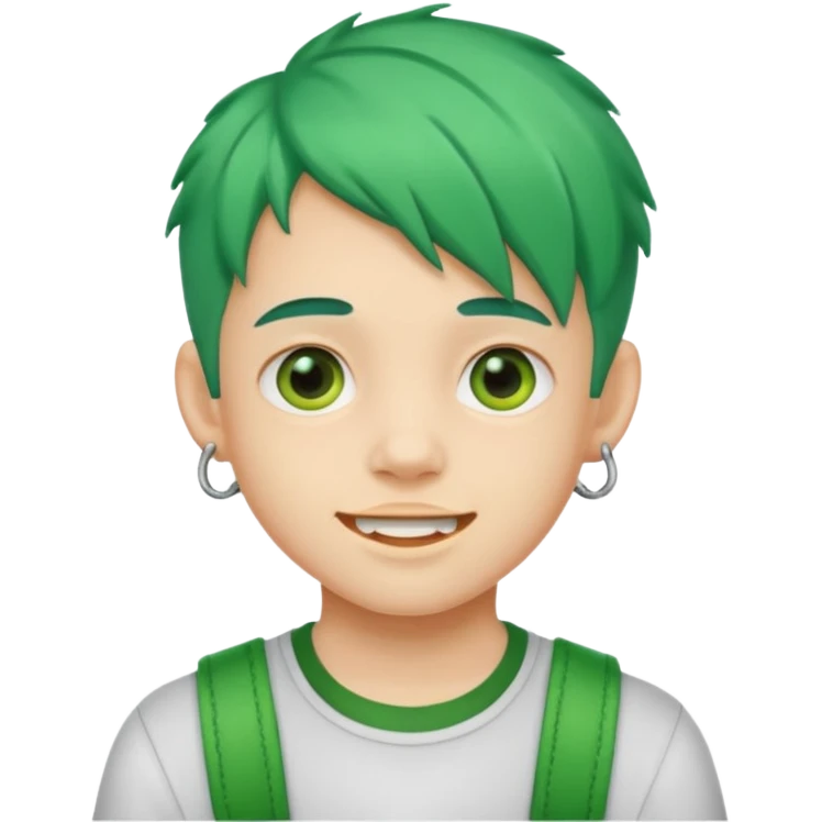 kid with braces green hair emoji