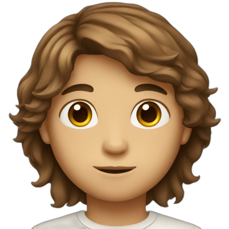 boy with brown long hair emoji