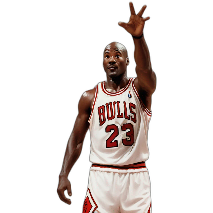 Micheal Jordan signalling stop emoji