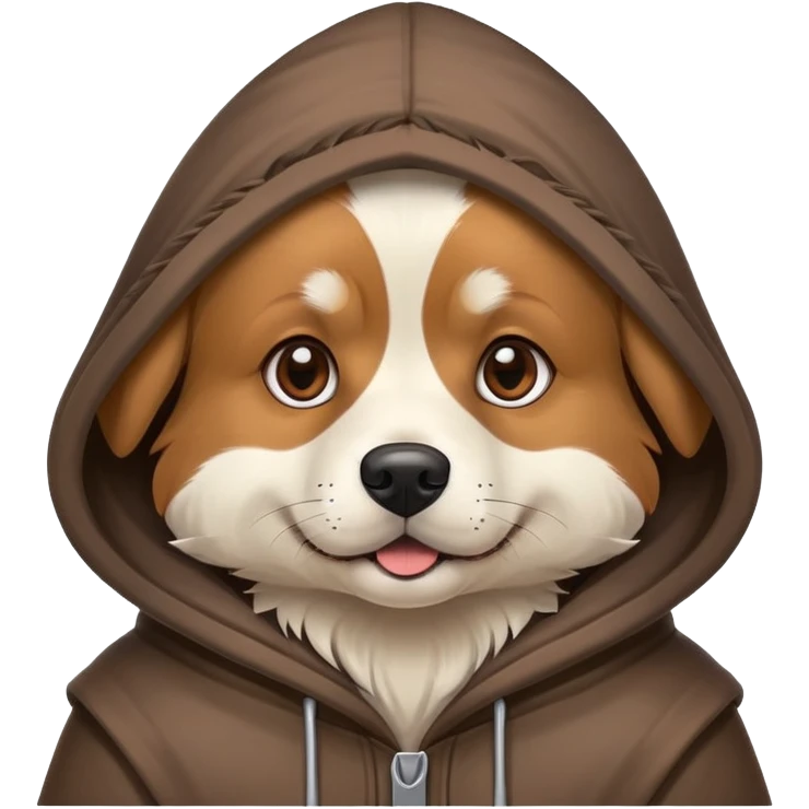 Dog wearing a hood emoji