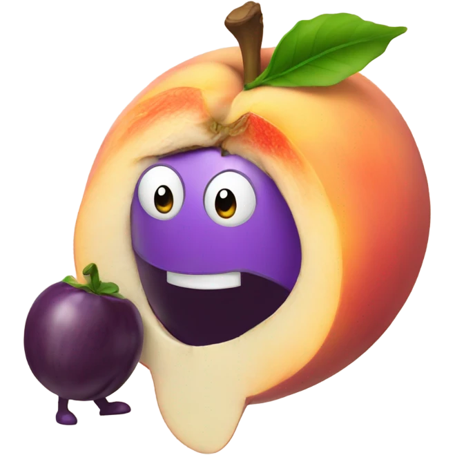 Peach eating an eggplant  emoji