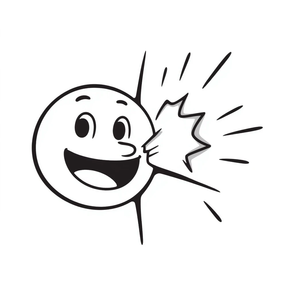 A smiley face hitting a wall emoji