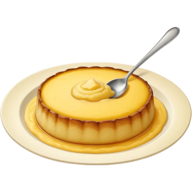 a deep dish plate with a yellowish food in it, a bit like polenta, but it is in a bit of small small lumps and very dry. with a bit of applesauce on top on the side and a spoon sticking out emoji