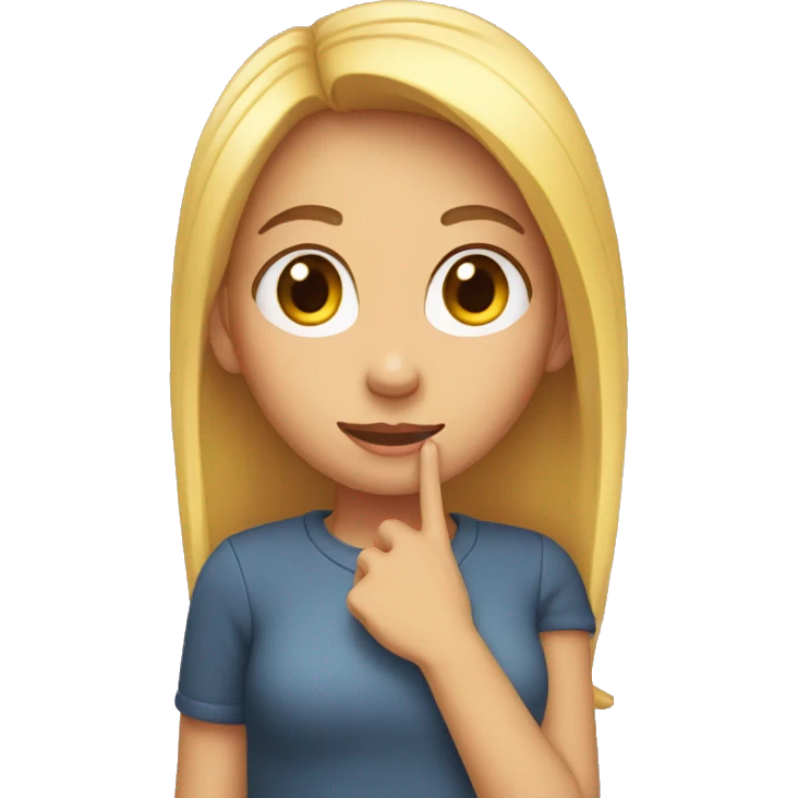 Girl with her hand behind her ear emoji
