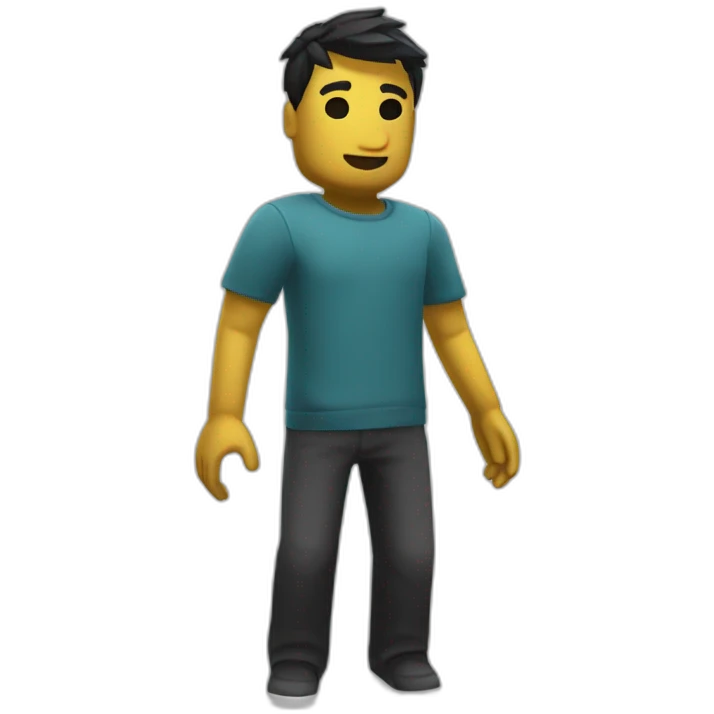 a roblox character standing in T-Pose emoji