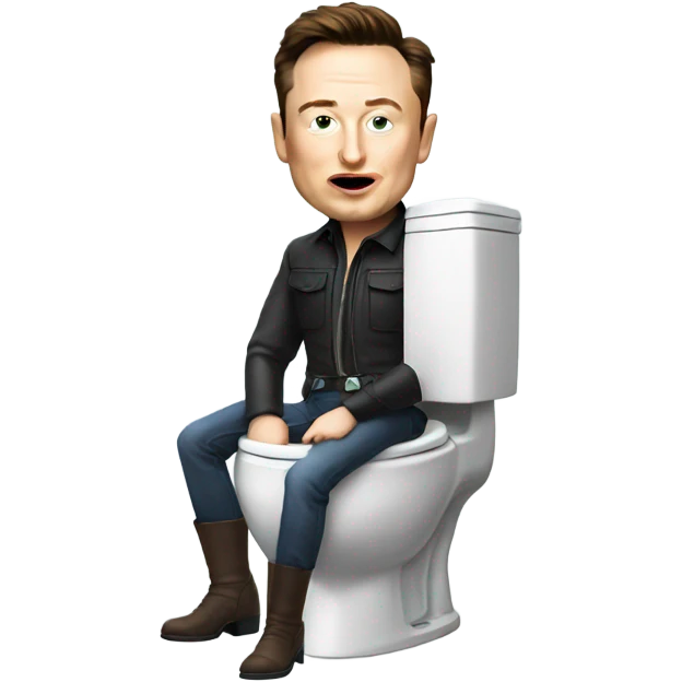 toilet with Elon musk while  in a boot emoji