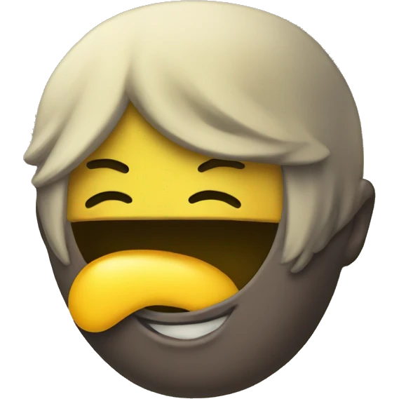 Sfw yellow emoji with yellow bone in its mouth sfw emoji