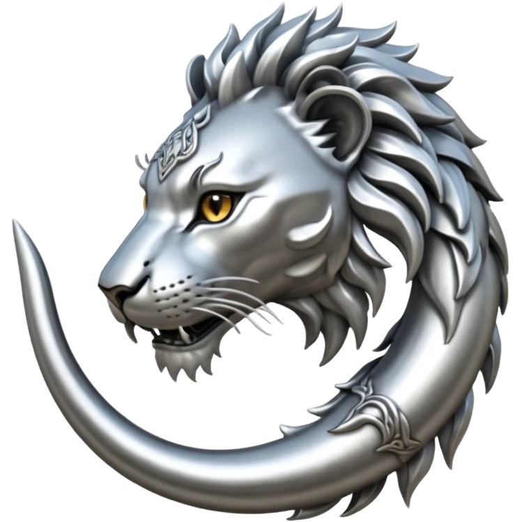 Silver Elder Scrolls Online Lion eating its tail Ouroboro emoji