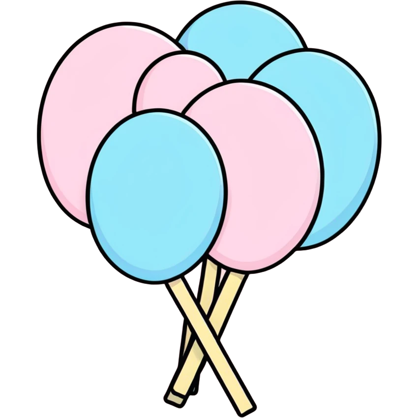 cotton candy pastel pink fluffy smooth evenly shaped not stringy or messy emoji