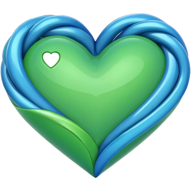 Green and blue heart emoji
