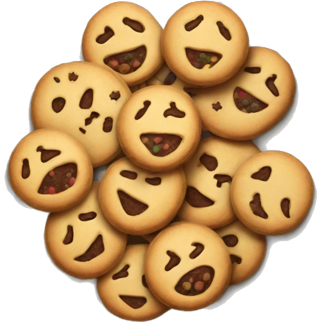 Christmas cookies piled a round plate emoji
