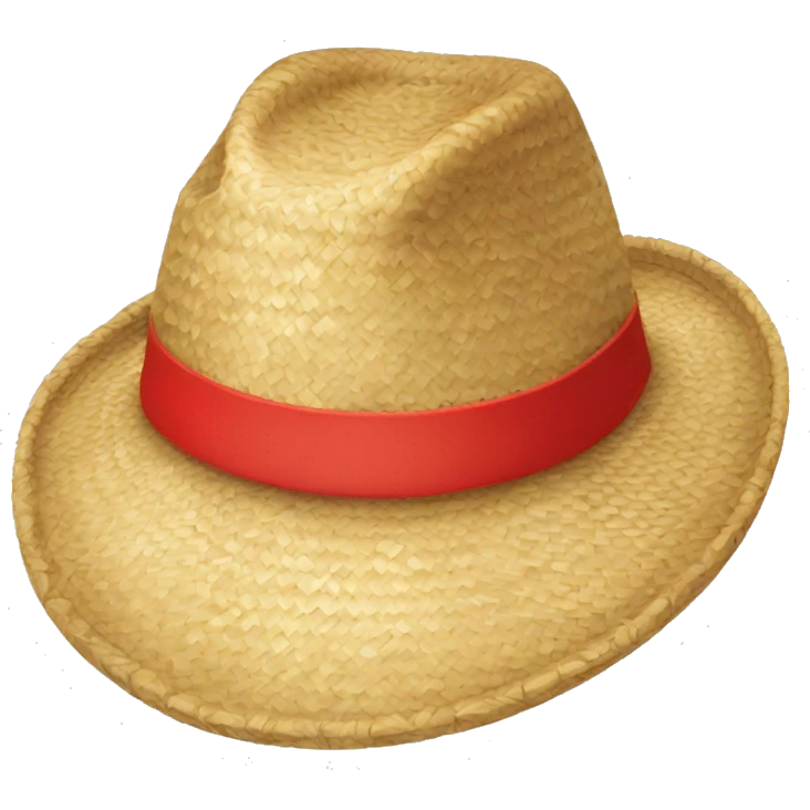 Straw hat with red strip emoji