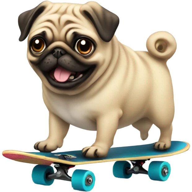 Pug on a skateboard  emoji