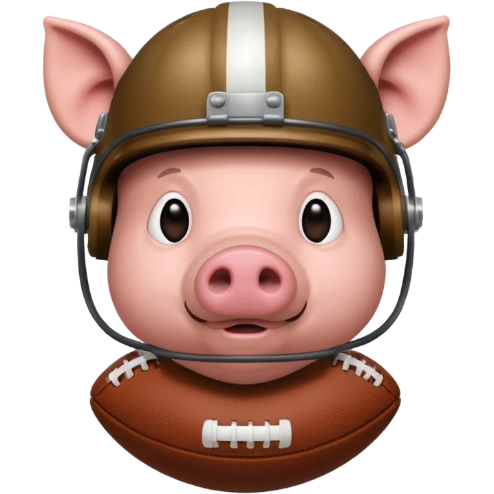 american football player pig with emoji