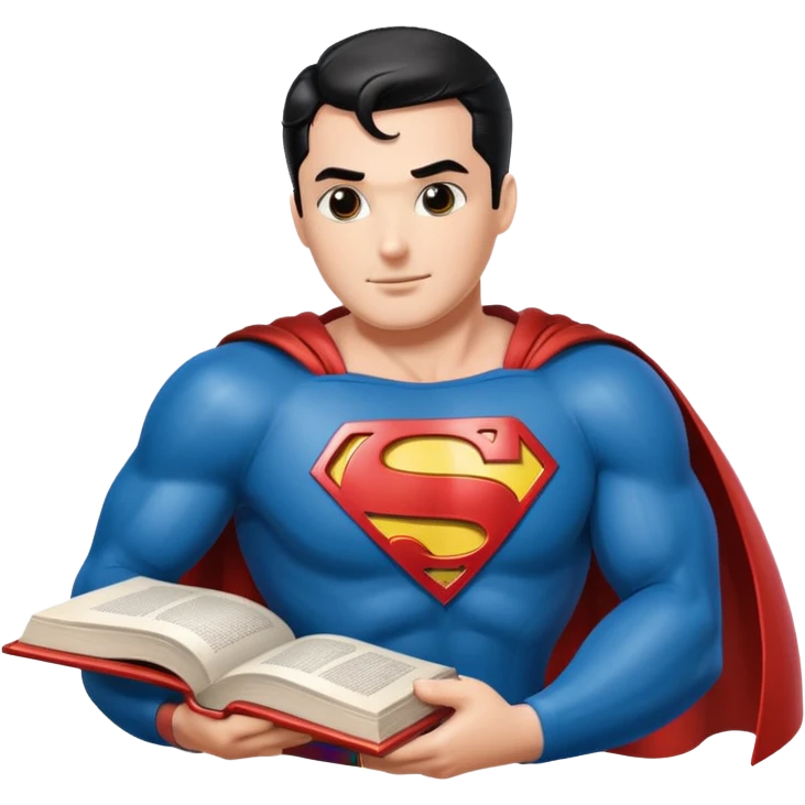 A book with Superman comics emoji
