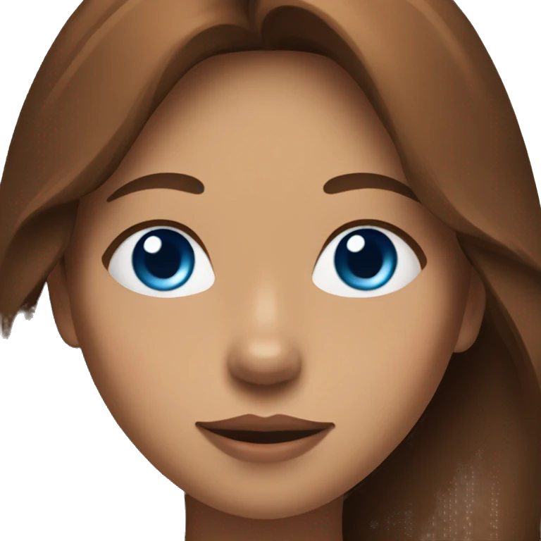 Long Brown hair woman and red husky with blue eyes emoji