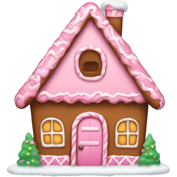 Pink gingerbread house emoji