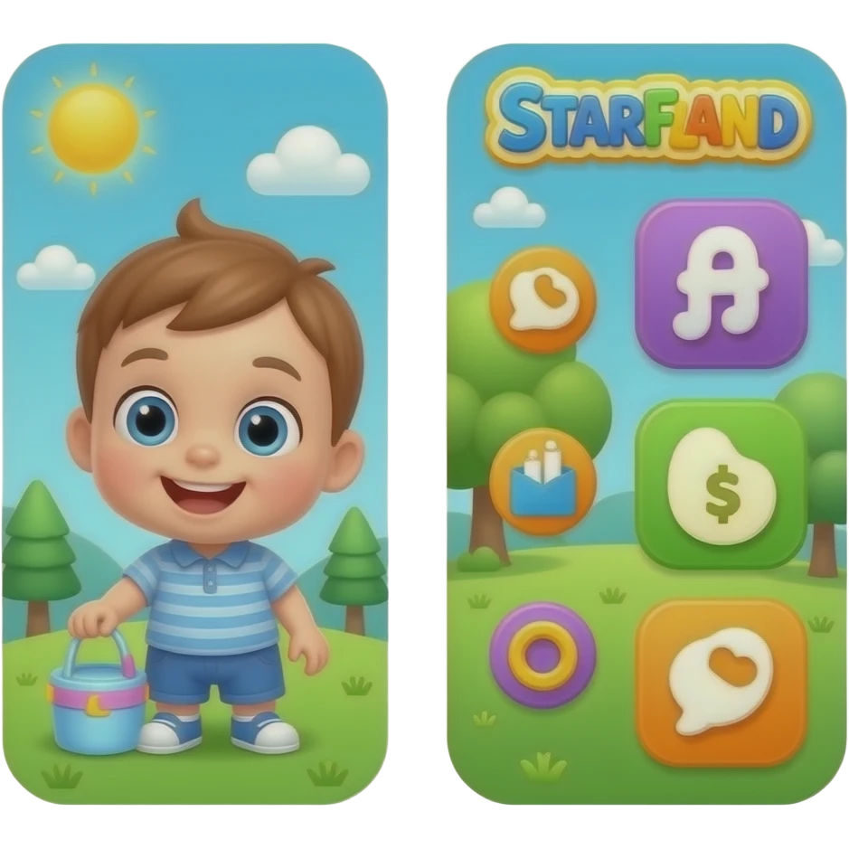 Kidloland baby games vs starfall kids educational learning emoji