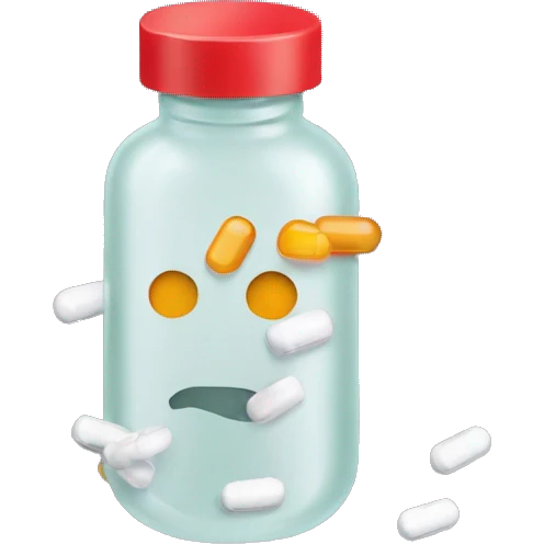 spilled pill bottle emoji