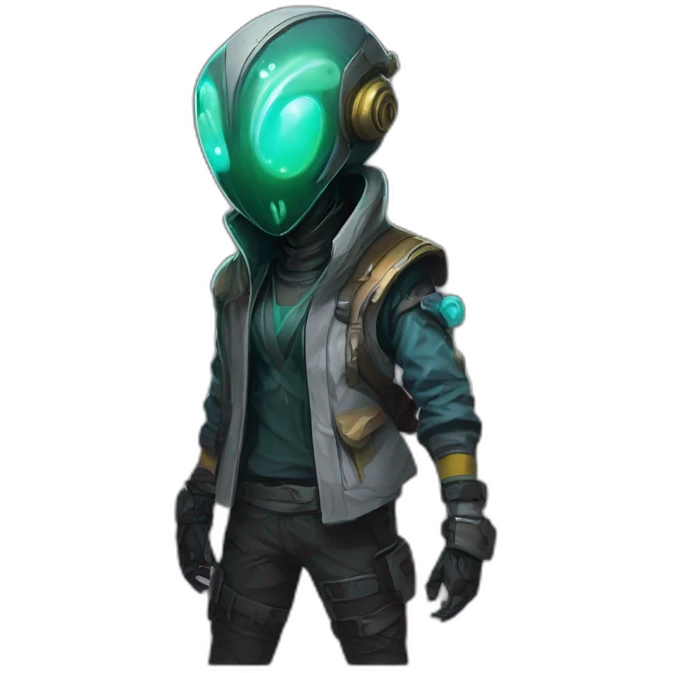 cyberpunk alien character desing scifi roguelike rpg style inspired by slay the spire digital art emoji