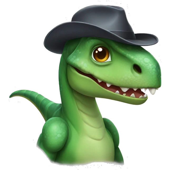 Dinosaur in hat emoji