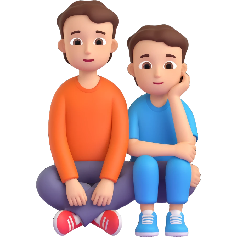 faces - sad boy and happy emoji