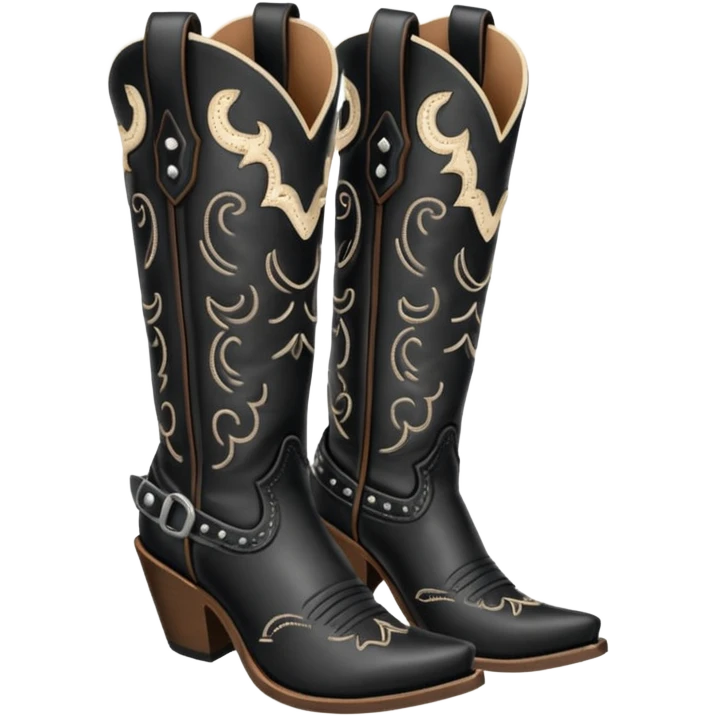 Black western cowgirl boots emoji