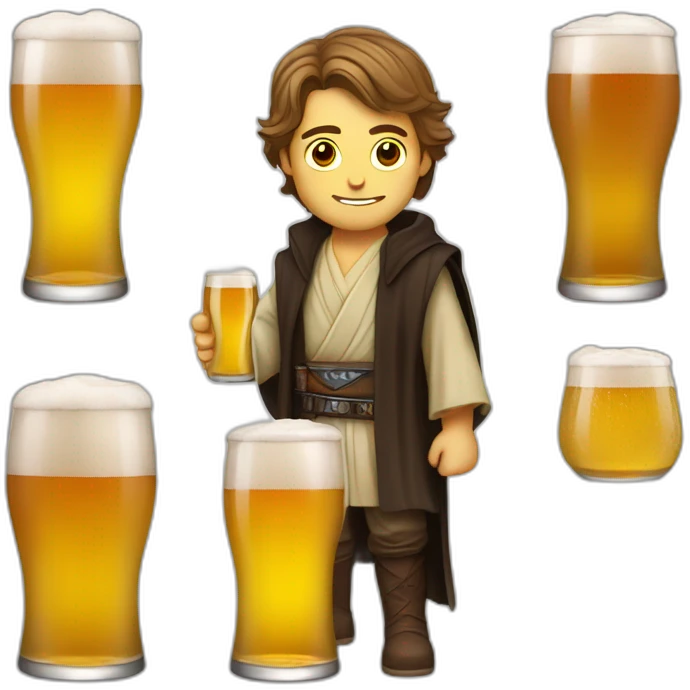 Anakin avec une bière emoji