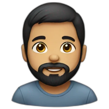 Baby with beard and black hair emoji