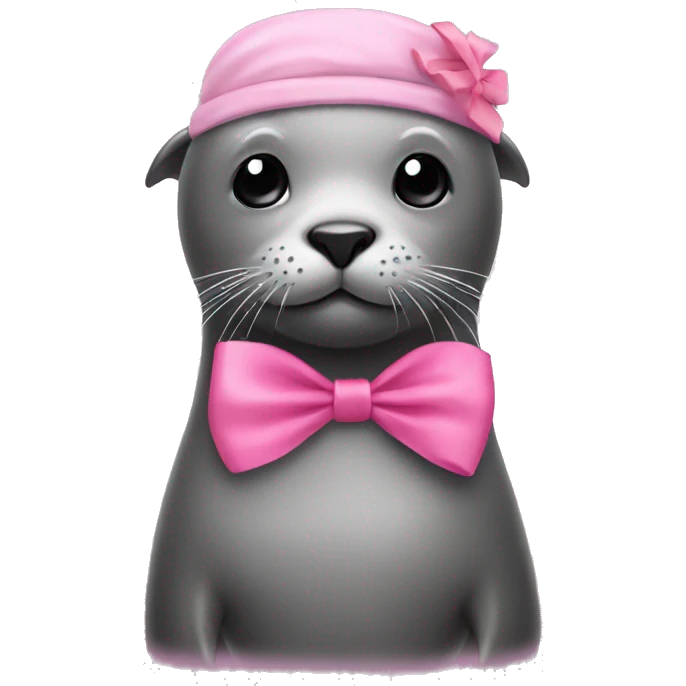 seal with a pink bow on head emoji