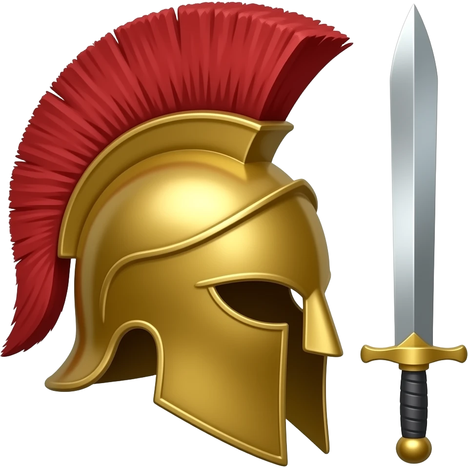 Spartan helmet with sword emoji