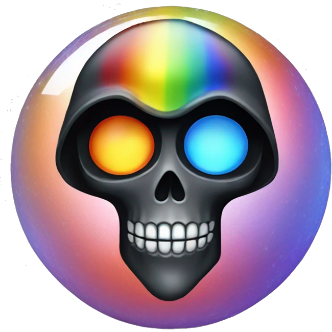 Rainbow grim reaper disco ball emoji