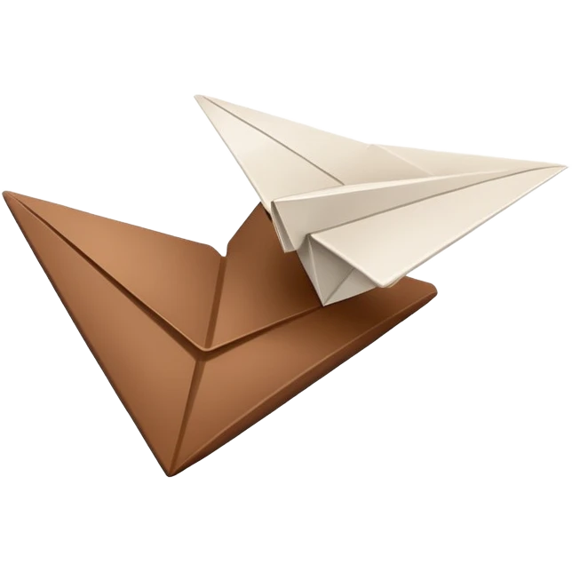 A brown heart and a white paper airplane flying nearby emoji