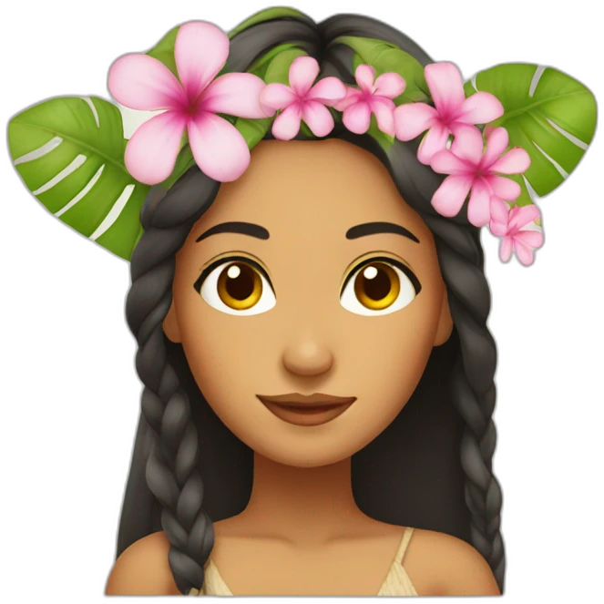 tahitian woman with flower in hair emoji