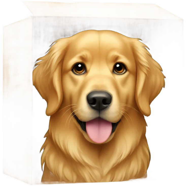golden retriever in a box emoji