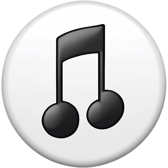 musical note on white circle background emoji