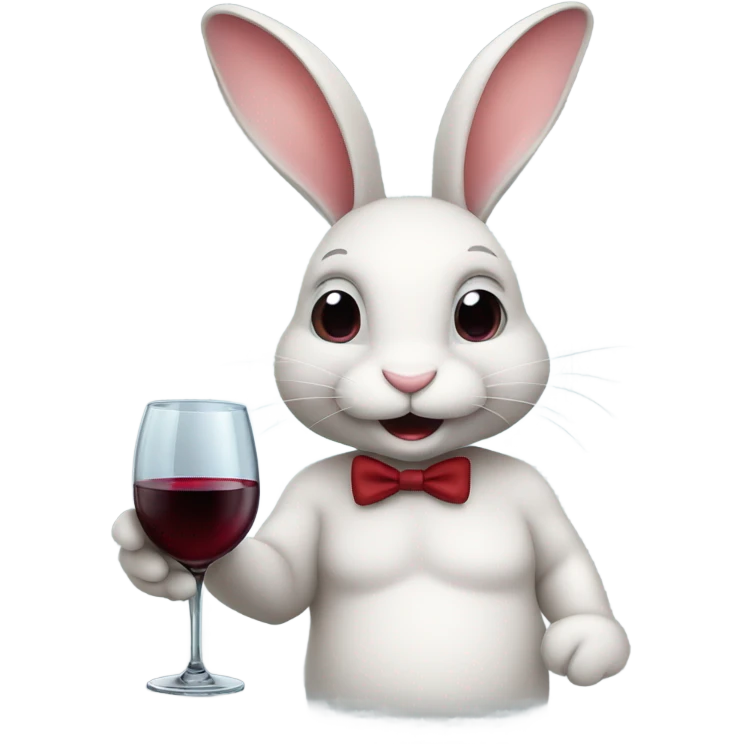 Bunny drinking red wine emoji