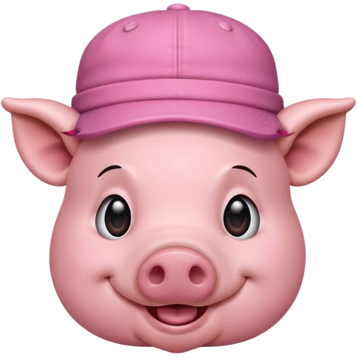 pig wear hat, front vỉew emoji