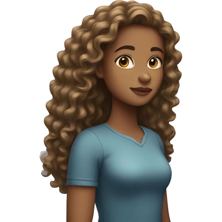 girl with long curly hair emoji