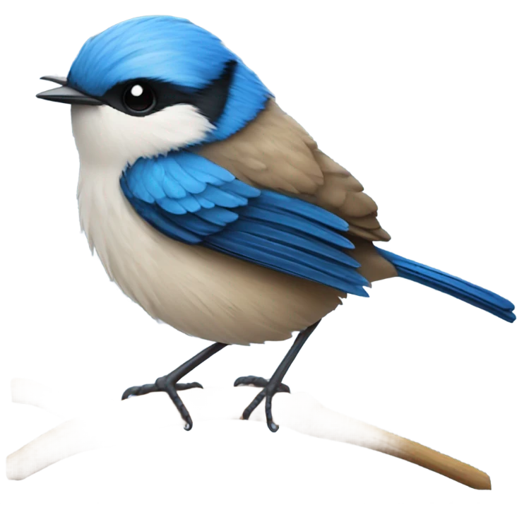 Single Blue Fairy wren bird  emoji