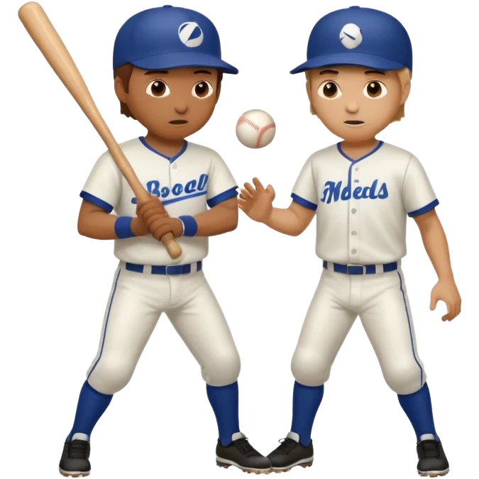 A guy hitting another guy with a bat emoji