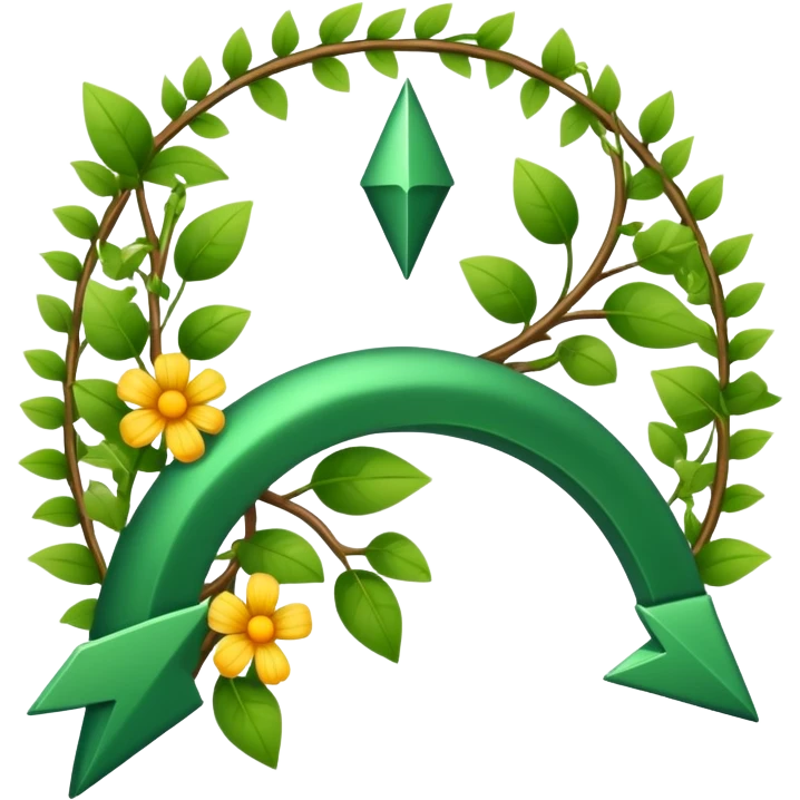 downward arrow surrounded by plants emoji
